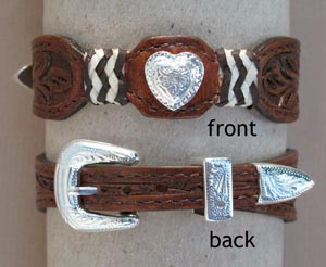 Leather Heart Braclet