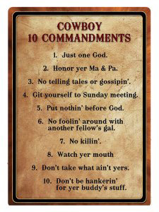 Cowboy 10 Commandments