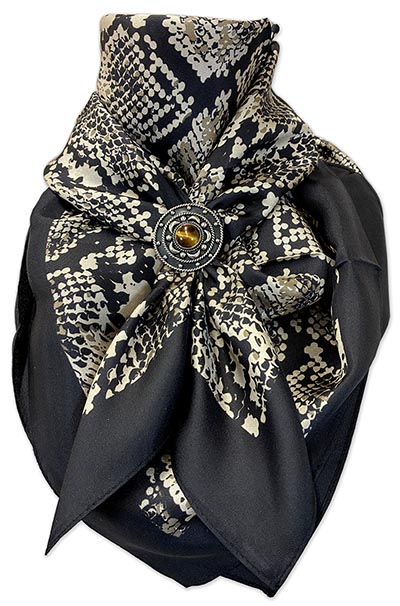 Abstract Python with Black Border Wild Rag 100% Silk Scarf Cowboy Bandana *NEW*
