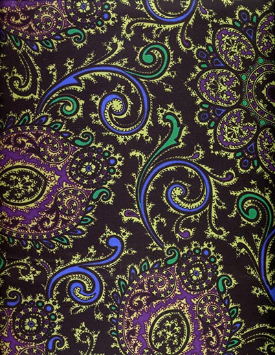 Black Based Paisley with Blue, Olive and Purple Accents Wild Rag 100% Silk Scarf Cowboy Bandana *NEW*