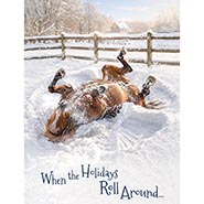 Horse Snow Angel Holidays Roll Around Card - pkg of 10 cards with envelopes *NEW!*
