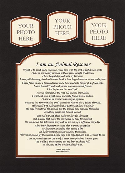 I am an Animal Rescuer Matted Verse *DISCONTINUED ITEM ONLY 1 AVAILABLE*