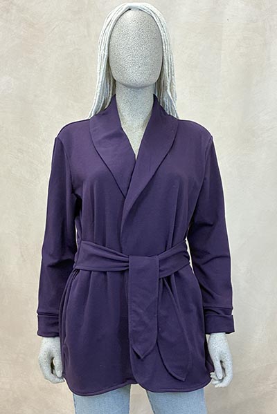 Deep Purple Belted Wrap Cardigan  *ONLY AVAILABLE Size MEDIUM*