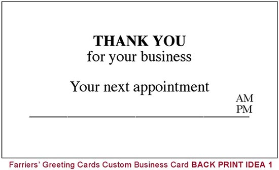 Back Print Design 4 Boxes 2000 Business Cards Hoofprints Back Print Design 4 Boxes 2000 Business Cards