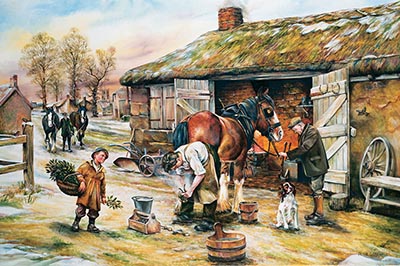 Holiday Farrier Scene Card *DISCONTINUED ITEM- ONLY 4 LEFT*