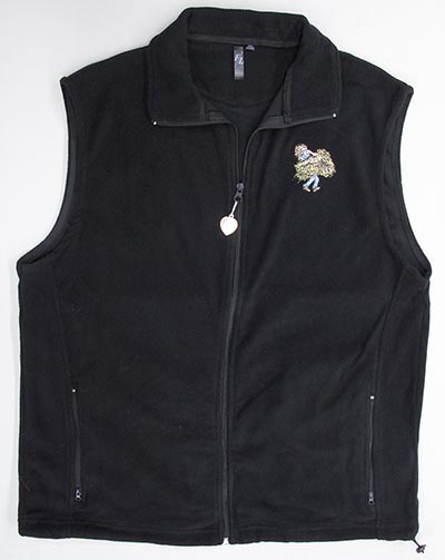 Embroidered Barn Girl Black Fleece Vest *ONLY 1 AVAILABLE - SIZE LARGE!*