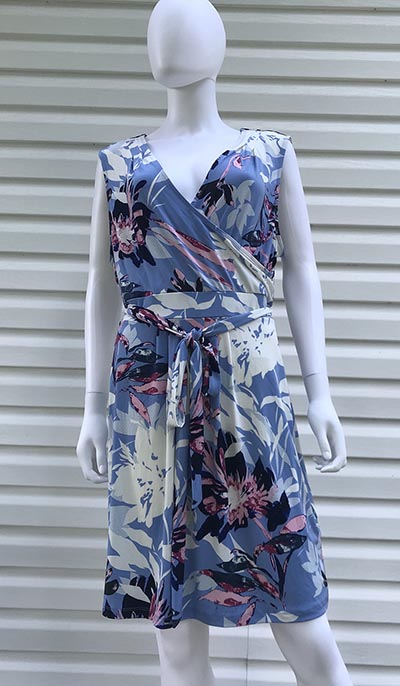 Venus Splashy Blue Print Knit Dress *ONLY ONE AVAILABLE - SIZE XL*