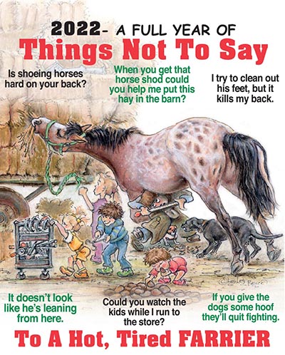 Things Not To Say To A Farrier Magnetic Business Card Calendar *SOLD OUT - NO 2024 VERSION*