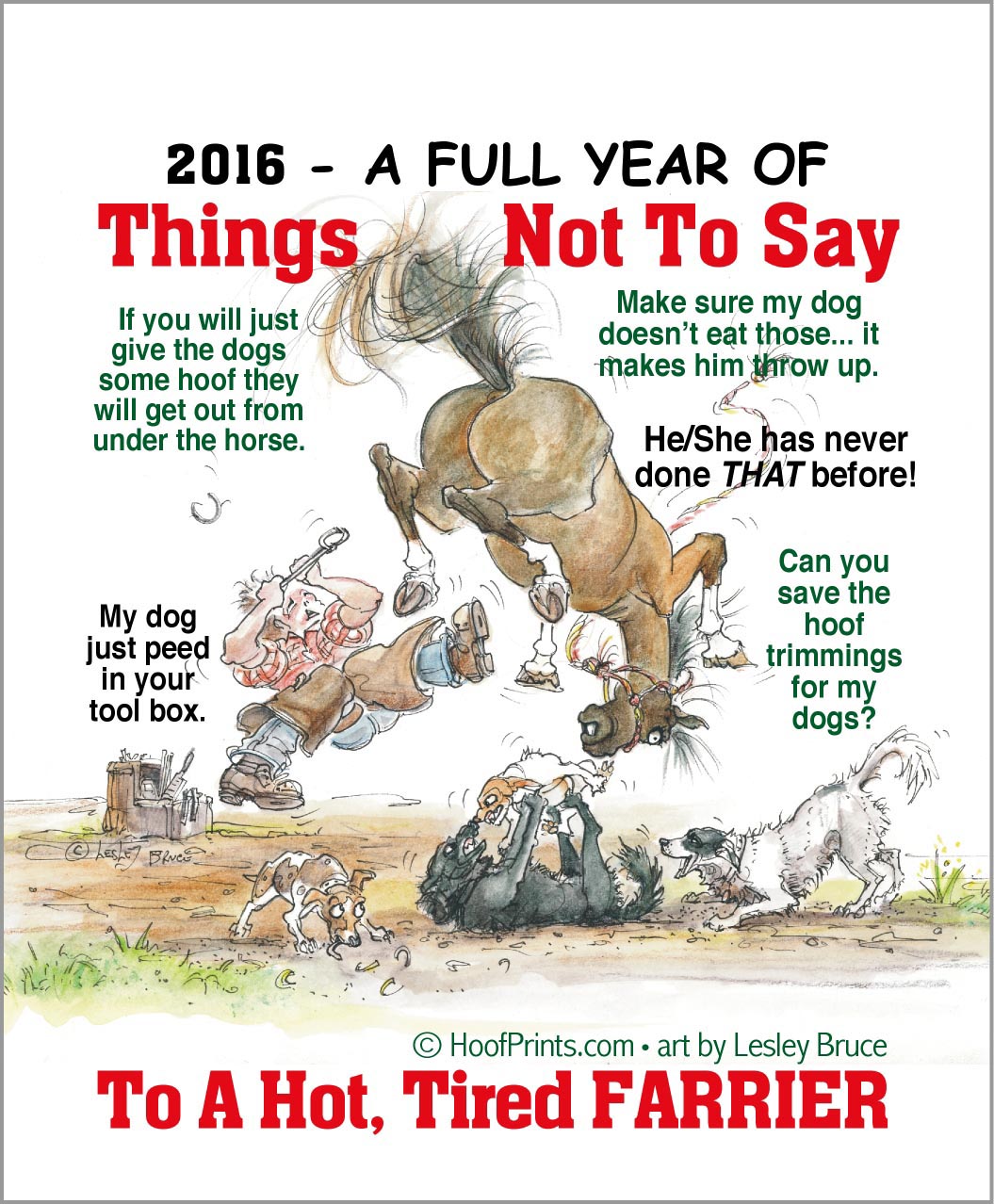 FREE SAMPLE Things Not to Say to a Farrier Business Card