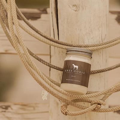 High End Saddle Leather Scented Candle