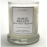 Horse Breath Scented Candle in Heavy Cocktail Glass