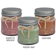 Set of 3 Candles for Dog & Horse Lovers - Puppy's Breath - Fresh Hay - Leather  *DISCONTINUED - limited qty available*