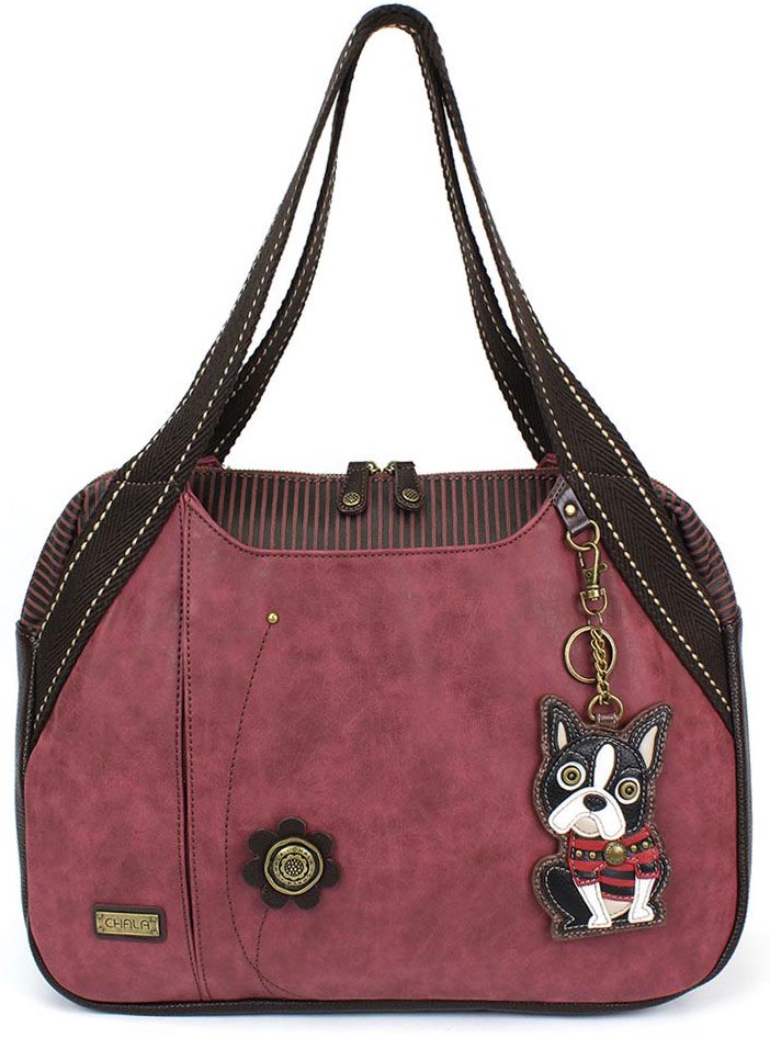 Chala Maroon Boston Terrier Bowling Bag Style
