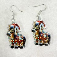 Festive Pony Christmas Earrings *ONLY 1 PAIR AVAILABLE*