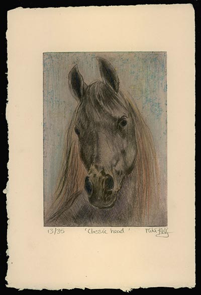 Classic Head Etching on handmade paper by Mike Burr *ONLY 1 AVAILABLE*