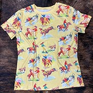 Yellow Vintage look Cowgirls & Cowboys Print T-shirt *ONLY 1 AVAILABLE SIZE MEDIUM*