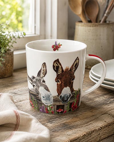 Donkey Pair Gift Boxed Ceramic Mug