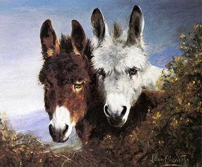 Best of Friends Donkey Print by Lilian Cheviot *VINTAGE ONLY 1 AVAILABLE*
