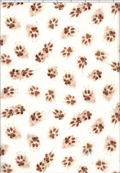 Vintage Cotton Muddy Paw Print Fabric *HALF YARD ONLY 1 AVAILABLE*