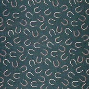 Horseshoes with Dark Green Background Cotton Chino Fabric - *HALF YARD ONLY 3 AVAILABLE*