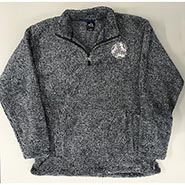Fluffy, Fuzzy Frosty Sherpa Quarter-Zip Pullover with Celtic Horse Embroidery *ONLY 1 AVAILABLE SIZE SMALL*