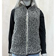 Fuzzy Frosty Sherpa Vest with Celtic Horse Embroidery ONLY 1 AVAILABLE SIZE MEDIUM *Includes Debris*