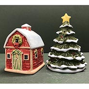 Snowy Farm Salt and Pepper Shaker Set