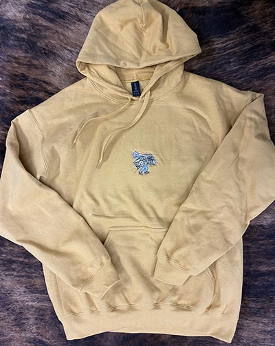 Soft Gold Hoodie with Barn Girl Embroidery *ONLY 1 AVAILABLE size Medium*