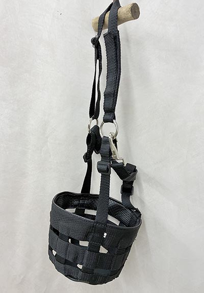 Nylon Webbing Horse Grazing Muzzle with velcro breakaway crownpiece