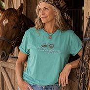 Horses Leave Hoofprints on Your Heart Seafoam Green Short Sleeve T-shirt