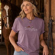 Horses Leave Hoofprints on Your Heart Faded Purple Short Sleeve T-shirt