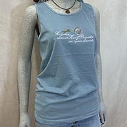 Horses Leave Hoofprints on Your Heart Faded Blue Sleeveless Tee