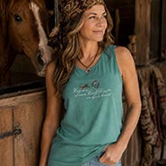 Horses Leave Hoofprints on Your Heart Seafoam Green Sleeveless Tee
