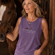 Horses Leave Hoofprints on Your Heart Faded Purple Sleeveless Tee