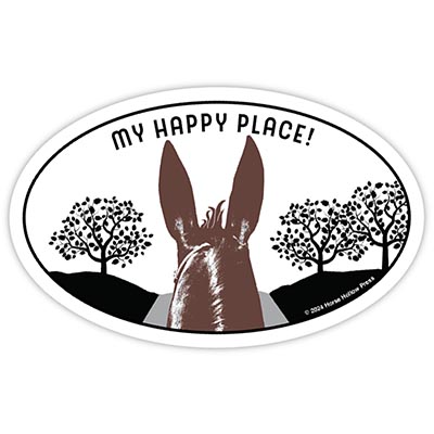 Happy Place Longears Super Durable Oval Sticker
