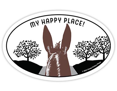 Happy Place Longears Super Durable Oval Sticker