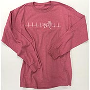 Heartbeat Horse Red Heather Longsleeve T-shirt *PROTOTYPE - ONLY 1 AVAILABLE SIZE MEDIUM*