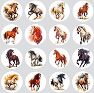 Pack of 30 Round Horse Stickers *LIMITED QUANTITY AVAILABLE*