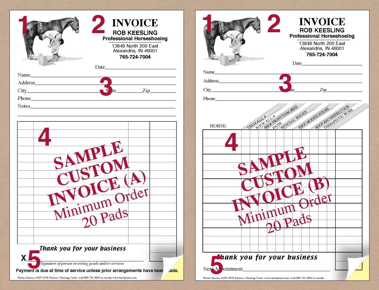 Custom Invoice Pads