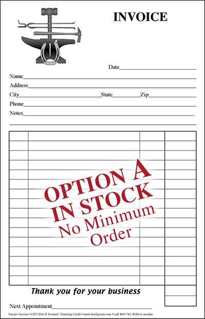 Stock Invoice Pad - Tools of the Trade design