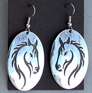 Flashy Horse Oval Earrings