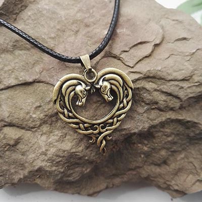 Celtic Horses Heart Necklace *HALF PRICE*