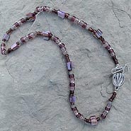 Sterling Silver Horse's Hoof Clasp Purple Gemstone Necklace *LAST ONE*