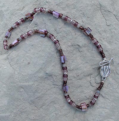 Sterling Silver Horse's Hoof Clasp Purple Gemstone Necklace *LAST ONE*