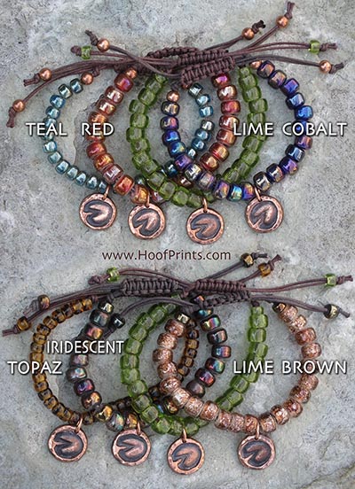 Copper HoofPrint Pony Bead Bracelet * HALF PRICE *