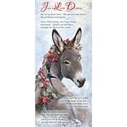 Just a Little Donkey with Poinsettias and Holly - Pkg of 10 Greeting Cards