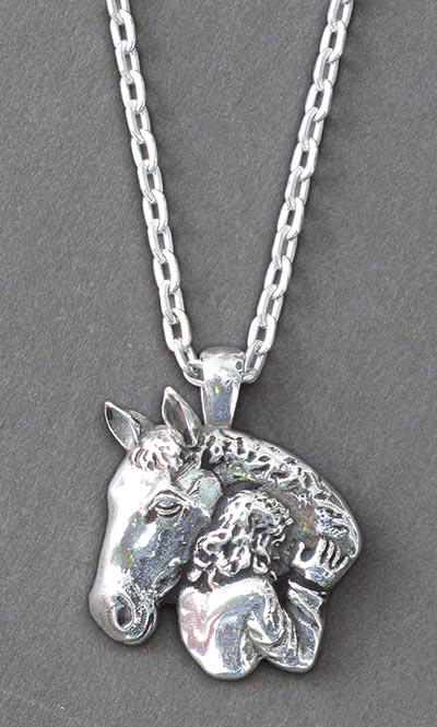 Silver Girl And Horse Necklace For Girls, Horse Jewellery Gifts