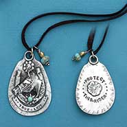 True Love Pewter Horse Pendant on Deerskin Necklace