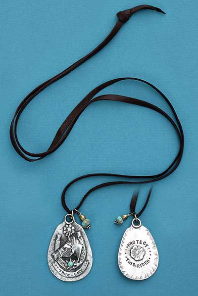 True Love Pewter Horse Pendant on Deerskin Necklace