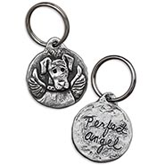 Perfect Angel Pewter Dog Keychain